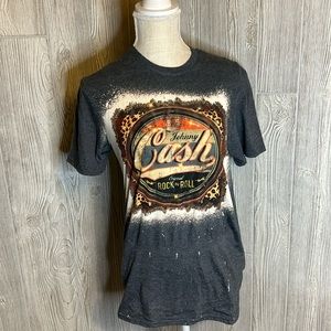 Gildan Soft style t-shirts Johnny Cash bleached tee in dark heather